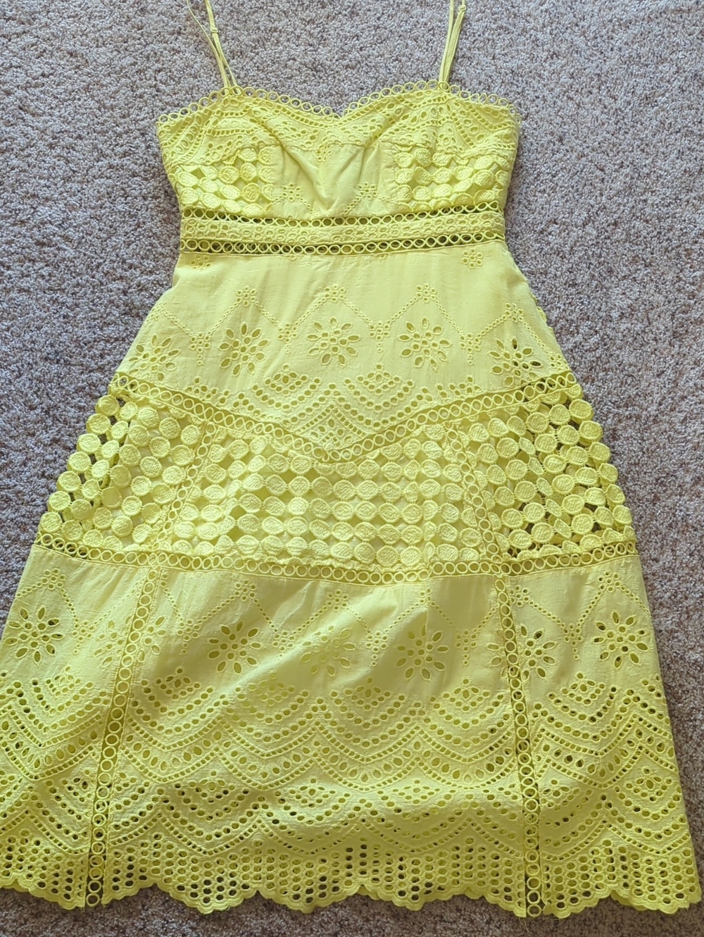 ASOS Yellow Eyelet Dress 8